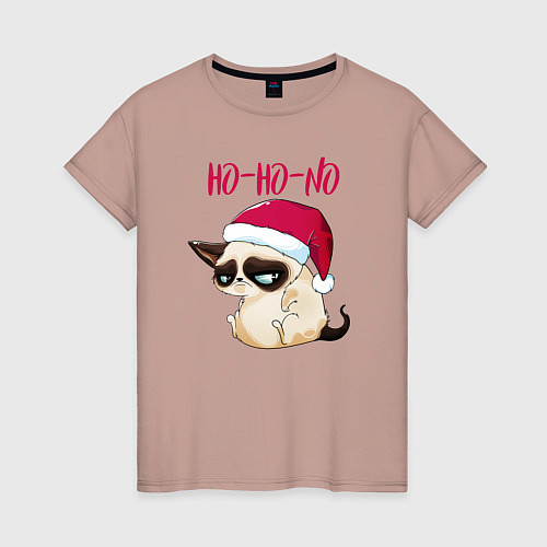 Женская футболка Ugly cat Ho-Ho-No / Пыльно-розовый – фото 1