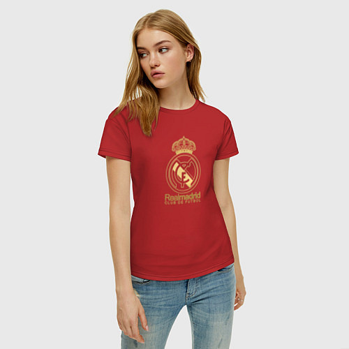 Женская футболка Real Madrid gold logo / Красный – фото 3