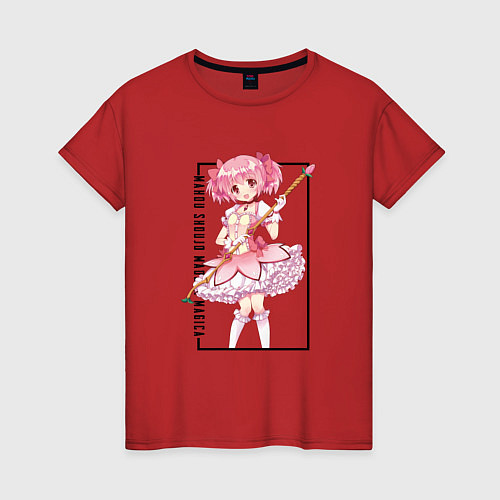 Женская футболка Девочка волшебница Мадока Мадока Канамэ / Красный – фото 1