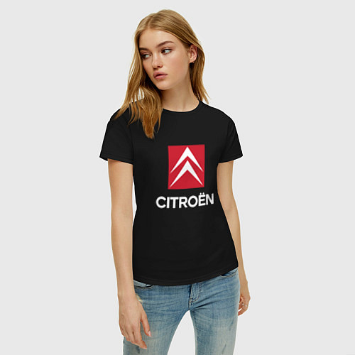 Женская футболка Citroen, Ситроен / Черный – фото 3
