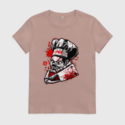 Футболка хлопковая женская DOTA 2 ПУДЖ PUDGE, цвет: пыльно-розовый
