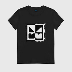Футболка хлопковая женская GEOMETRY DASH BLACK WHITE, цвет: черный