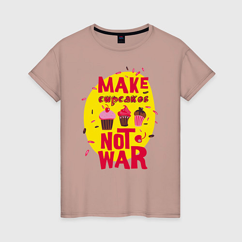 Женская футболка Капкейки / Пыльно-розовый – фото 1