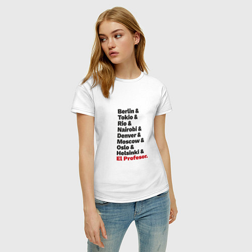 Женская футболка El Professor - Money Heist / Белый – фото 3
