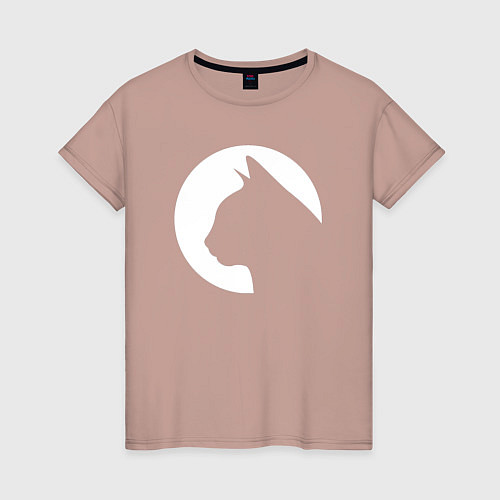 Женская футболка Сиулэт кошки темный / Пыльно-розовый – фото 1