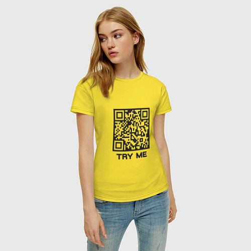 Женская футболка Попробуй меня / Желтый – фото 3