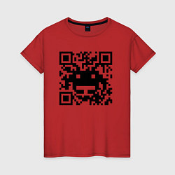 Футболка хлопковая женская QR-Monster, цвет: красный