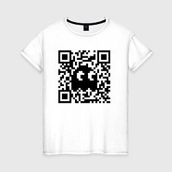 Футболка хлопковая женская QR-Ghost, цвет: белый