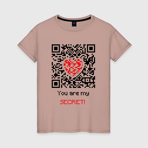 Женская футболка QR-Love / Пыльно-розовый – фото 1