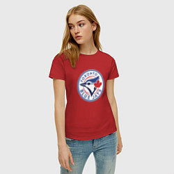 Футболка хлопковая женская Toronto Blue Jays, цвет: красный — фото 2