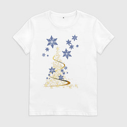 Футболка хлопковая женская С новым годом, цвет: белый