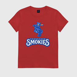 Футболка хлопковая женская Tennessee smokies - baseball team, цвет: красный