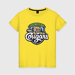Футболка хлопковая женская Kane County Cougars - baseball team, цвет: желтый