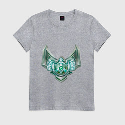 Футболка хлопковая женская Эмблема платина, цвет: меланж