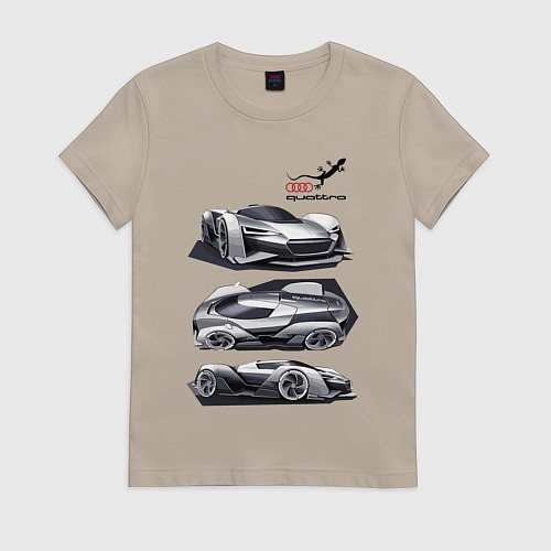 Женская футболка Audi motorsport concept sketch / Миндальный – фото 1