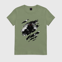 Футболка хлопковая женская THE GUY DISTURBED РОК, цвет: авокадо