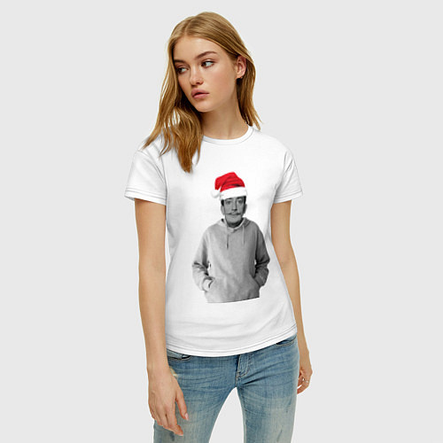 Женская футболка Дед Мороз Сальвадор дали / Белый – фото 3