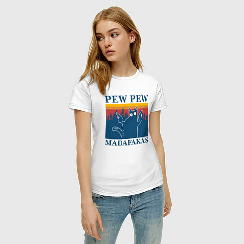 Женская футболка Madafakas PEW PEW / Белый – фото 3