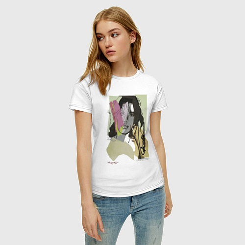 Женская футболка Andy Warhol - Mick Jagger sketch / Белый – фото 3