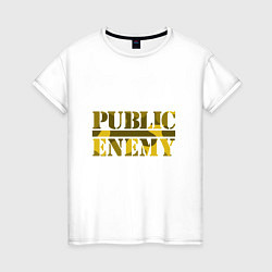 Футболка хлопковая женская Public Enemy Rap, цвет: белый
