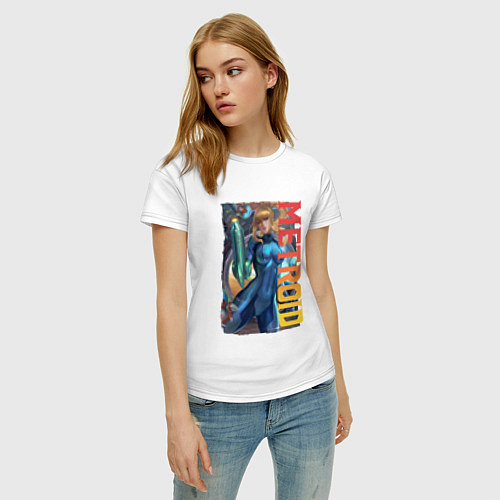 Женская футболка Аран Metriod / Белый – фото 3