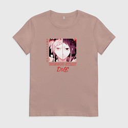 Футболка хлопковая женская Ацуши Накаджима и Акутагава Рюноске, Великий из бр, цвет: пыльно-розовый