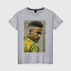 Футболка хлопковая женская Neymar Junior - Brazil national team, цвет: меланж