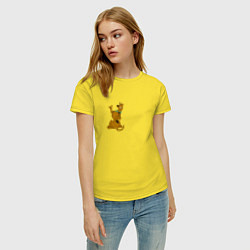 Футболка хлопковая женская Scooby winks, цвет: желтый — фото 2