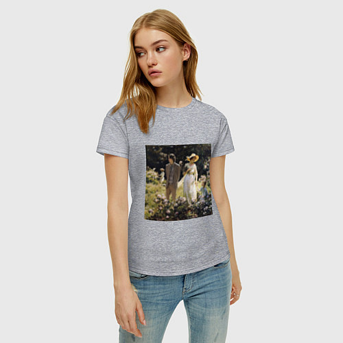 Женская футболка Among the Laurel Blossoms / Меланж – фото 3