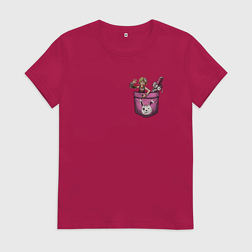 Женская футболка Крошка Тина в кармане / Маджента – фото 1