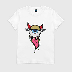Футболка хлопковая женская Fly eyE, цвет: белый
