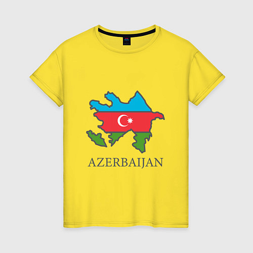 Женская футболка Map Azerbaijan / Желтый – фото 1
