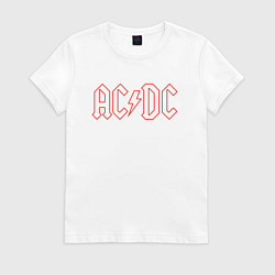 Футболка хлопковая женская ACDC - Logo, цвет: белый