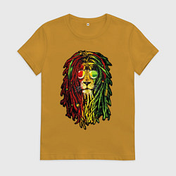 Футболка хлопковая женская Jam lioN, цвет: горчичный