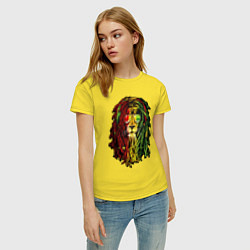Футболка хлопковая женская Jam lioN, цвет: желтый — фото 2