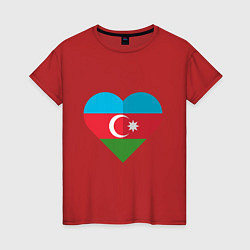 Футболка хлопковая женская Сердце Азербайджана, цвет: красный