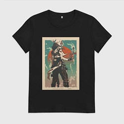 Футболка хлопковая женская Jett art, цвет: черный