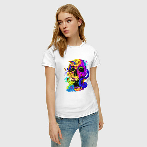 Женская футболка Art skull! / Белый – фото 3
