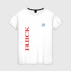 Футболка хлопковая женская Buick Emblem Logo, цвет: белый