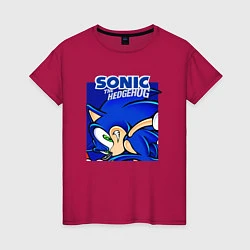Футболка хлопковая женская Sonic Adventure Sonic, цвет: маджента