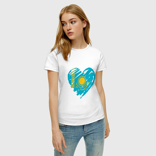Женская футболка Kazakhstan Heart / Белый – фото 3