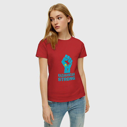 Женская футболка Казахстан - Сила / Красный – фото 3