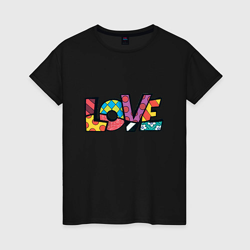 Женская футболка Love pop-art / Черный – фото 1