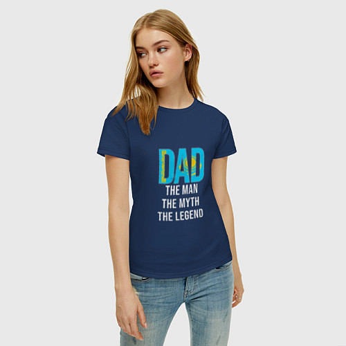 Женская футболка Kazakhstan Dad / Тёмно-синий – фото 3