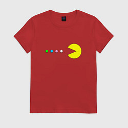 Футболка хлопковая женская Pac - man Для пары, цвет: красный