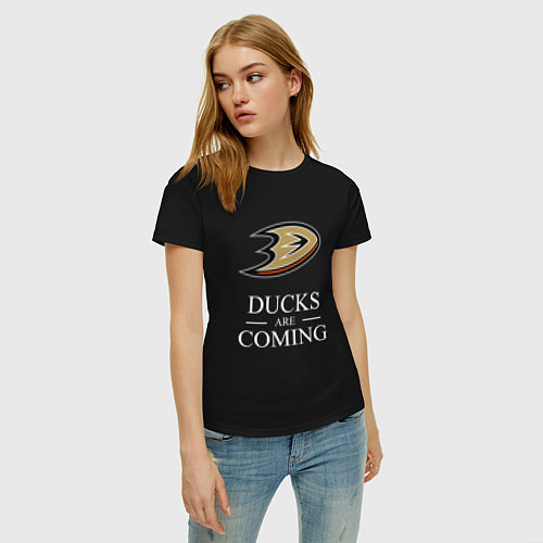 Женская футболка Ducks Are Coming, Анахайм Дакс, Anaheim Ducks / Черный – фото 3