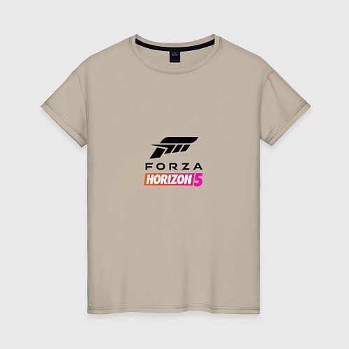 Женская футболка Forza Horizon 5 Logo black / Миндальный – фото 1