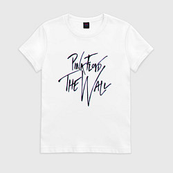 Футболка хлопковая женская ПИНК ФЛОЙД ГЛИТЧ PINK FLOYD LOGO, цвет: белый