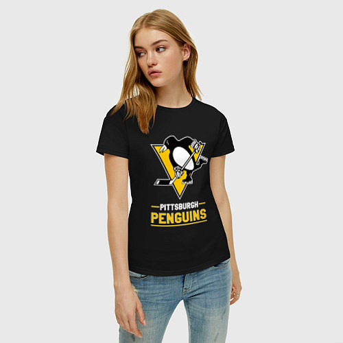 Женская футболка Питтсбург Пингвинз , Pittsburgh Penguins / Черный – фото 3