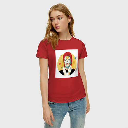 Женская футболка Дэвид Боуи 2022 / Красный – фото 3
